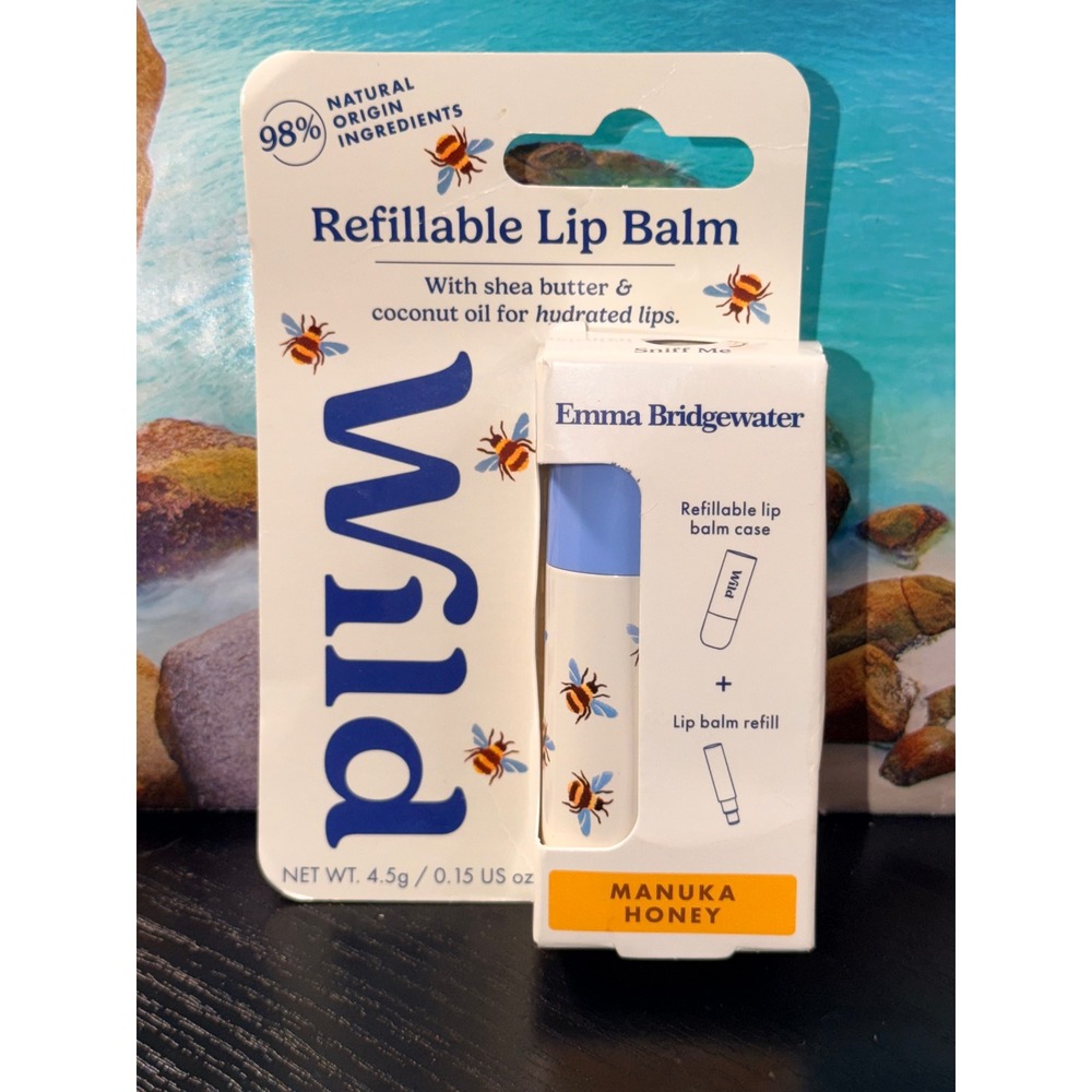 Wild Emma Bridgewater Refillable Lip Balm Manuka Honey Bumblebee Case New